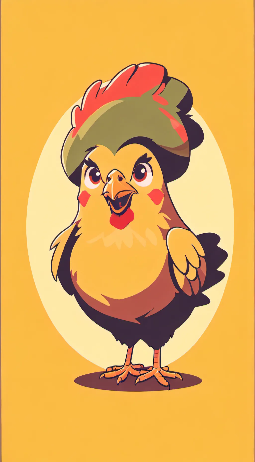 ai character: chicken shelly background