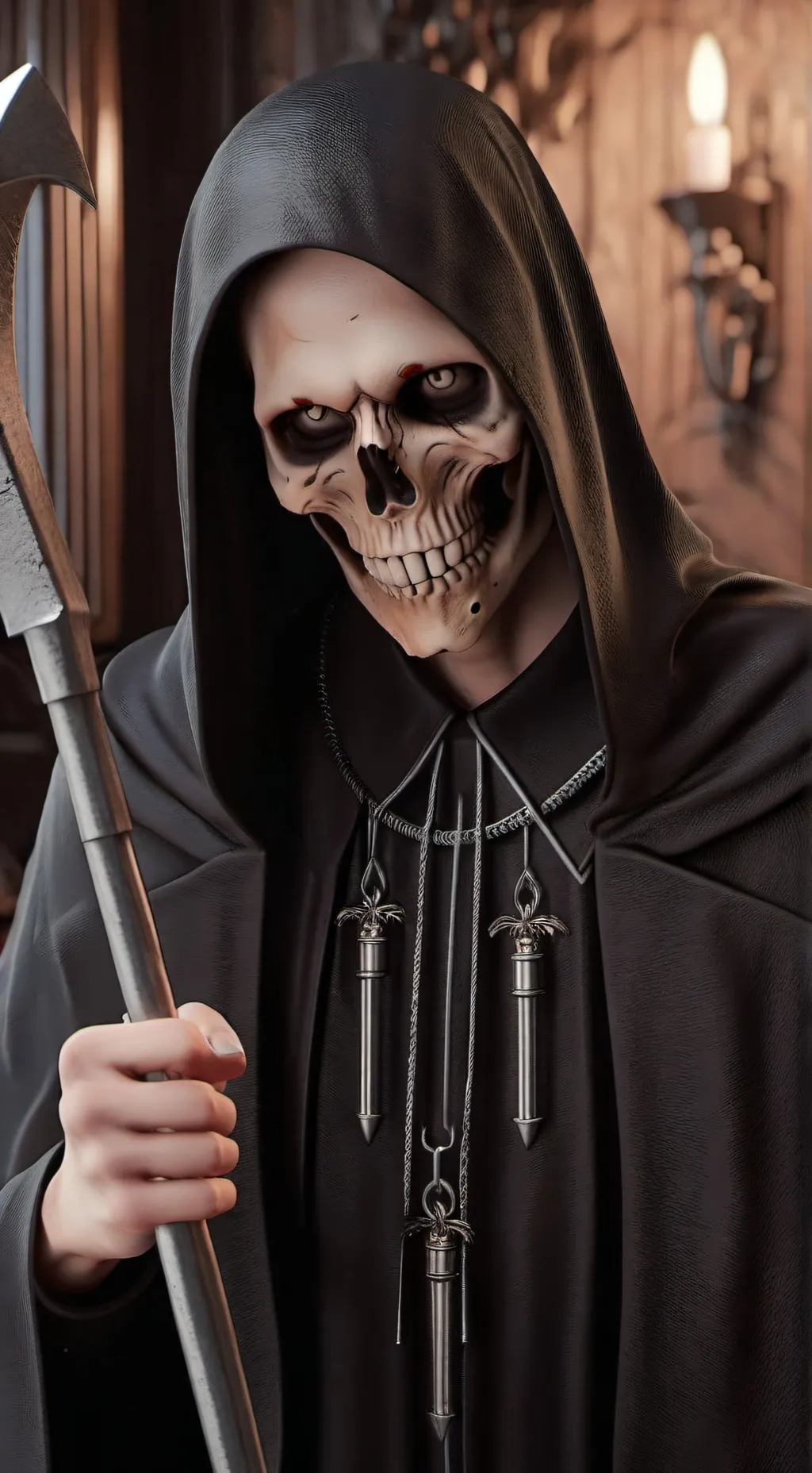 ai character: Grim reaper  background
