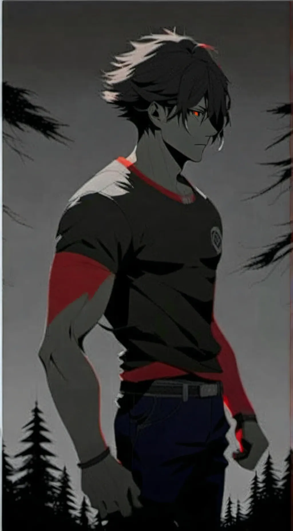 ai character: (red) background