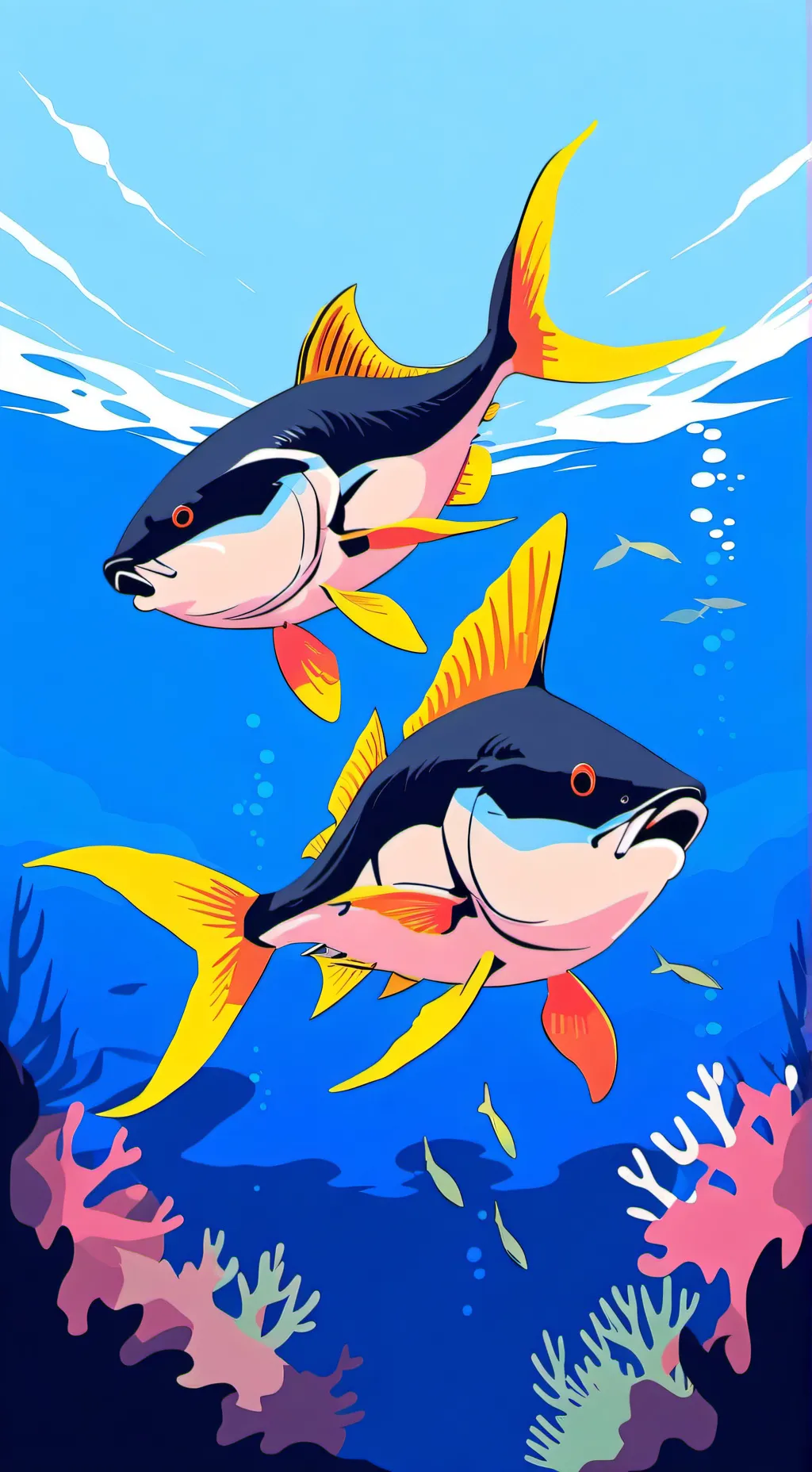 ai character: Anthro fish background