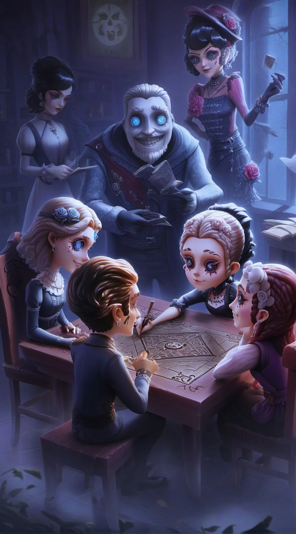 ai character: Sc ouija board background