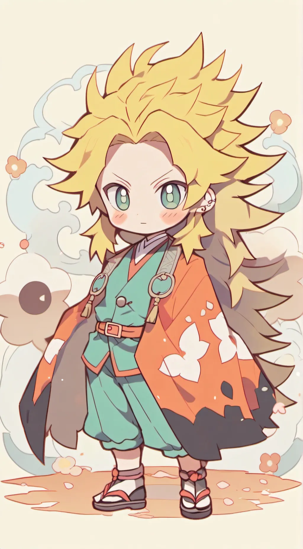 ai character: Rengoku(chibi) background