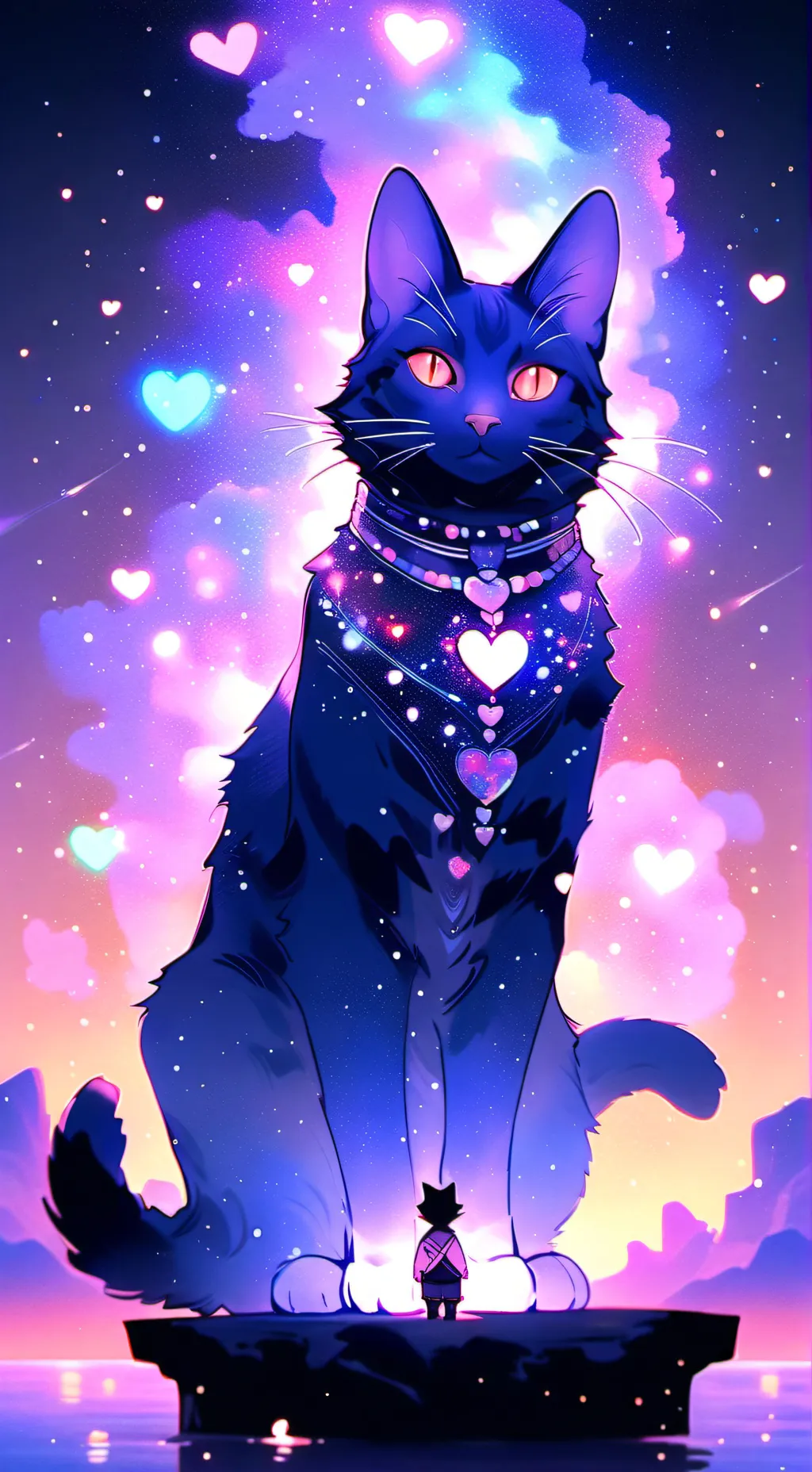 ai character: gata de la galaxia background