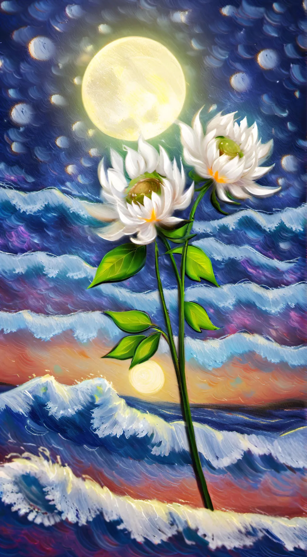 ai character: moon flower 🌙💤 background