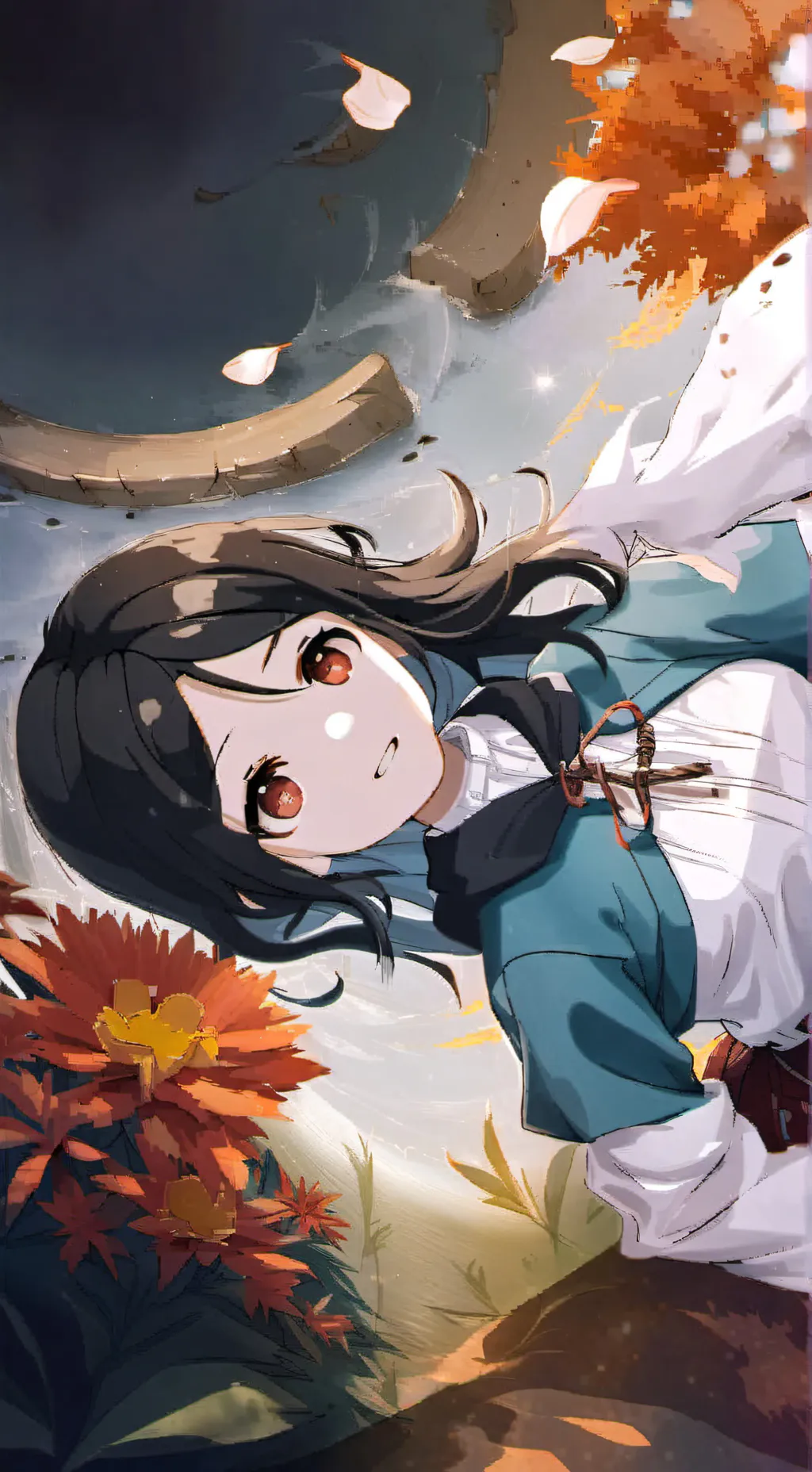 ai character: cafe girl  background