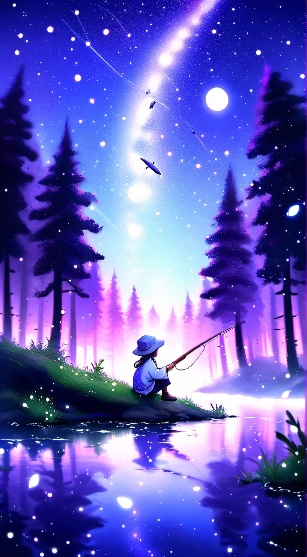 ai character: MHA Fishing  background