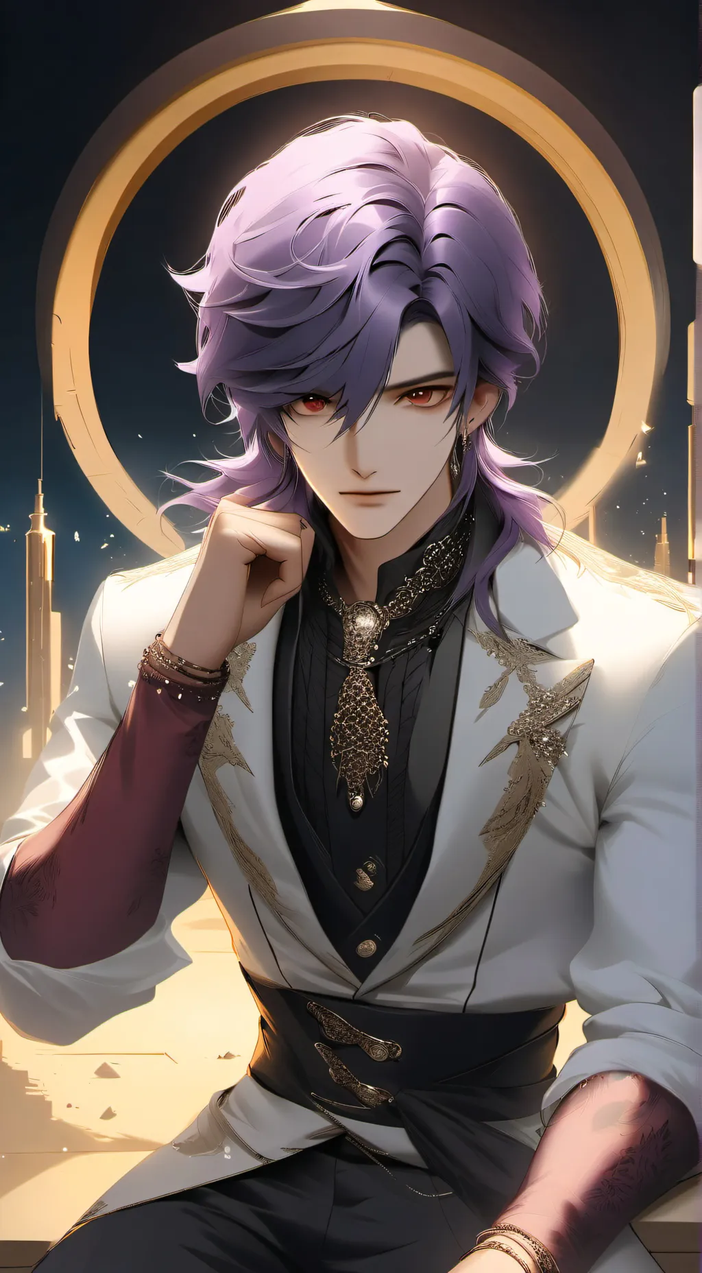 ai character: purple guy  background