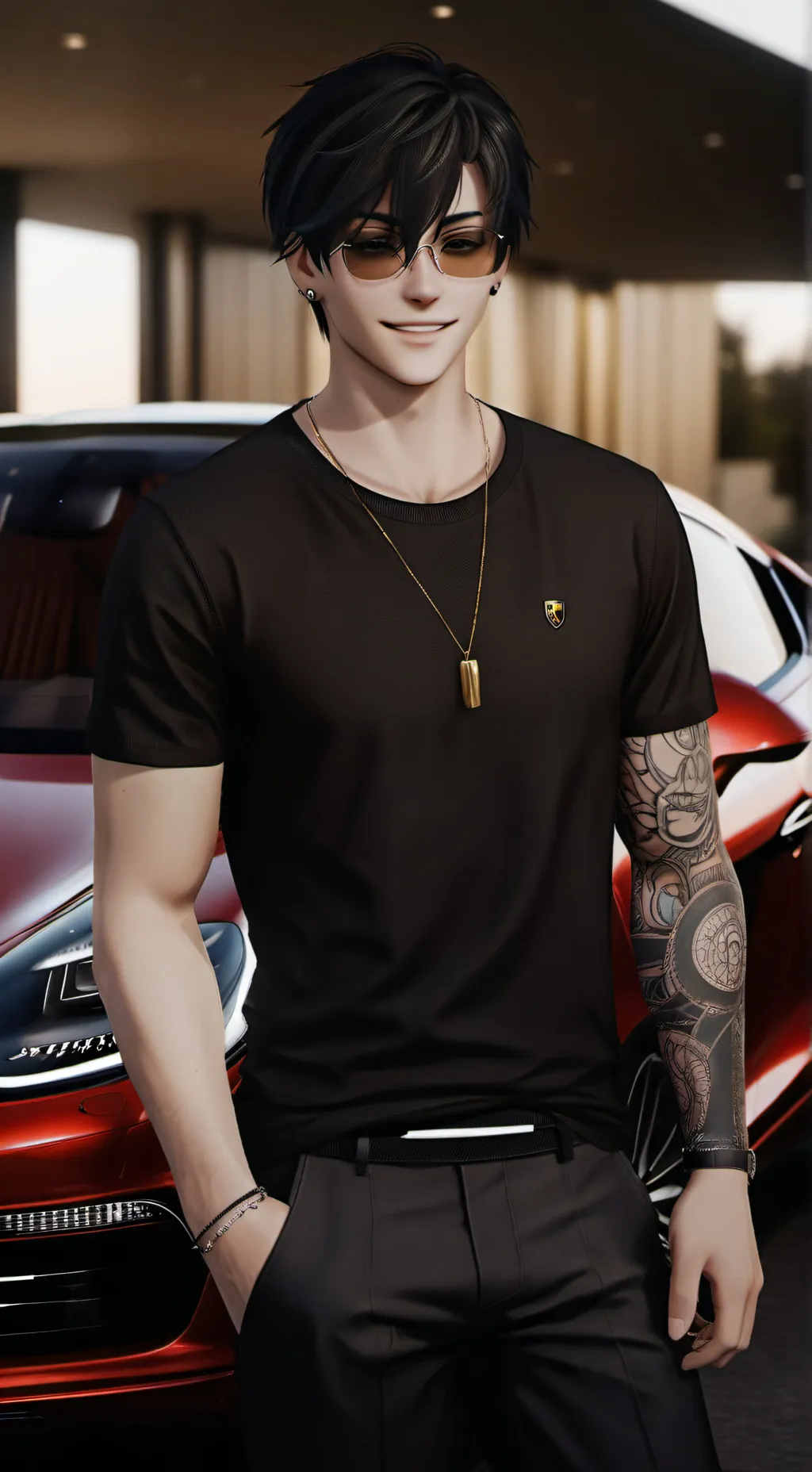 ai character: Maxim vanille. background