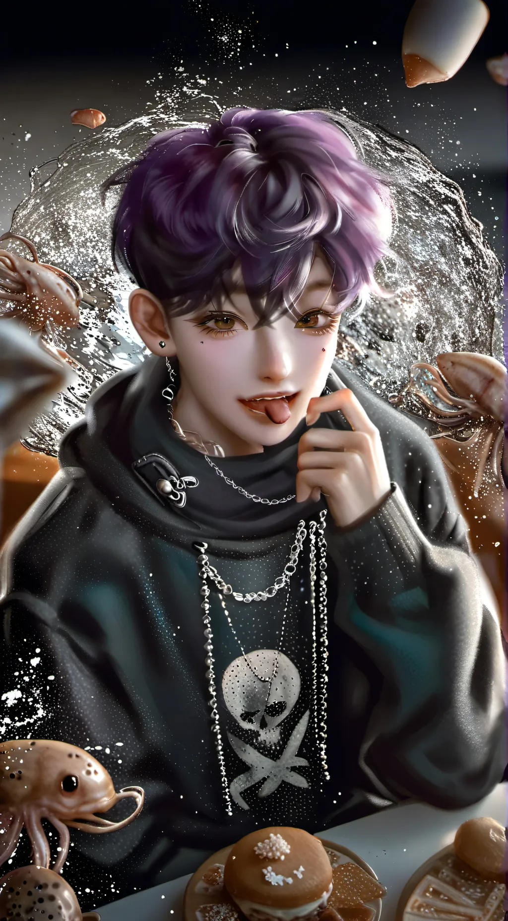 ai character: Thanos *from squid background