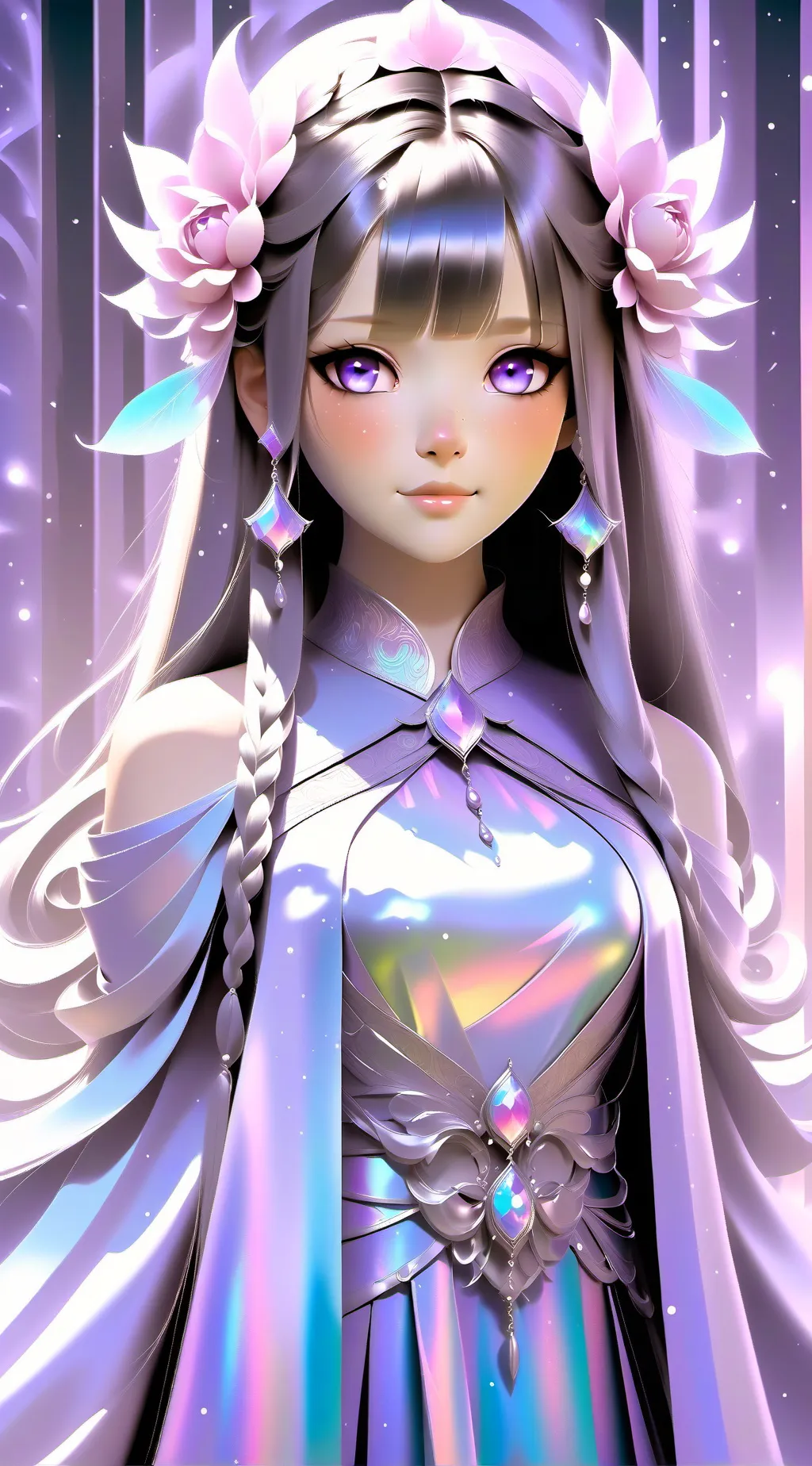 ai character: Violet background