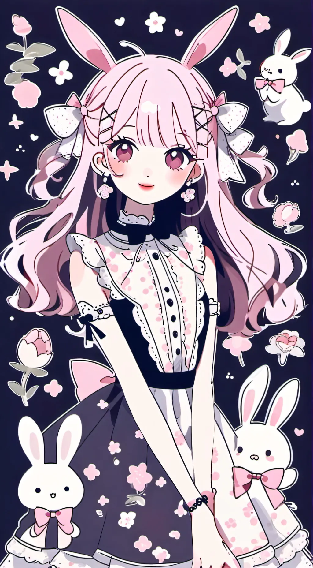 ai character: Pinki adopt bunny background