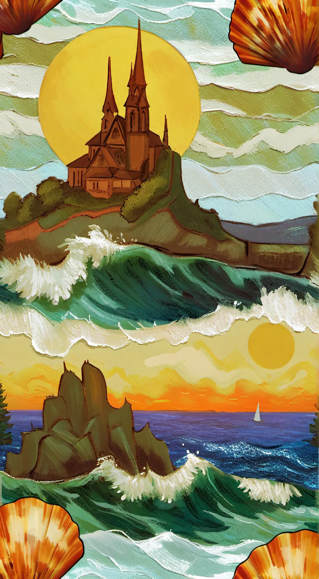 ai character: Chicken Shelly🐚!!  background