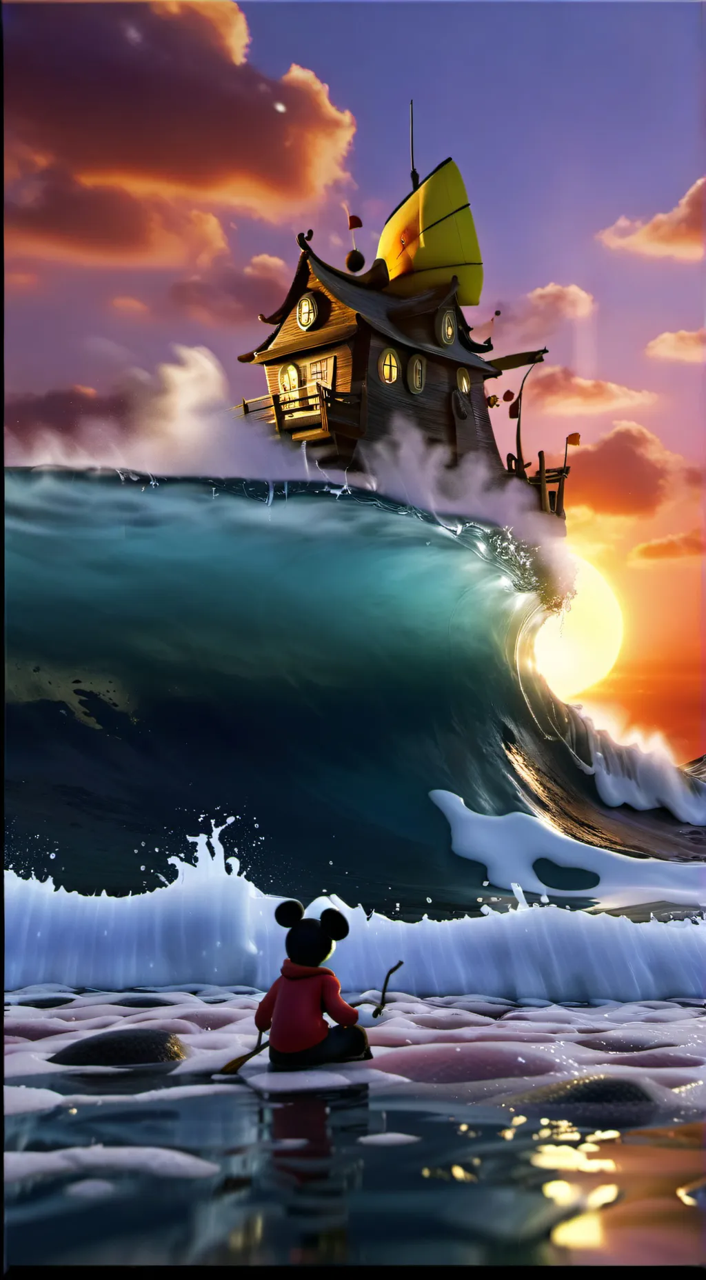 ai character: Face reveal  background