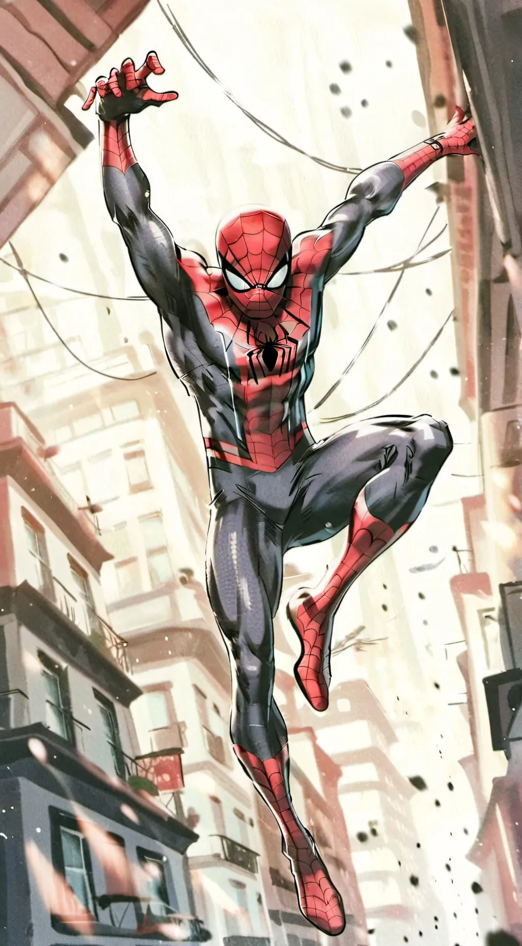 ai character: Spiderman  background