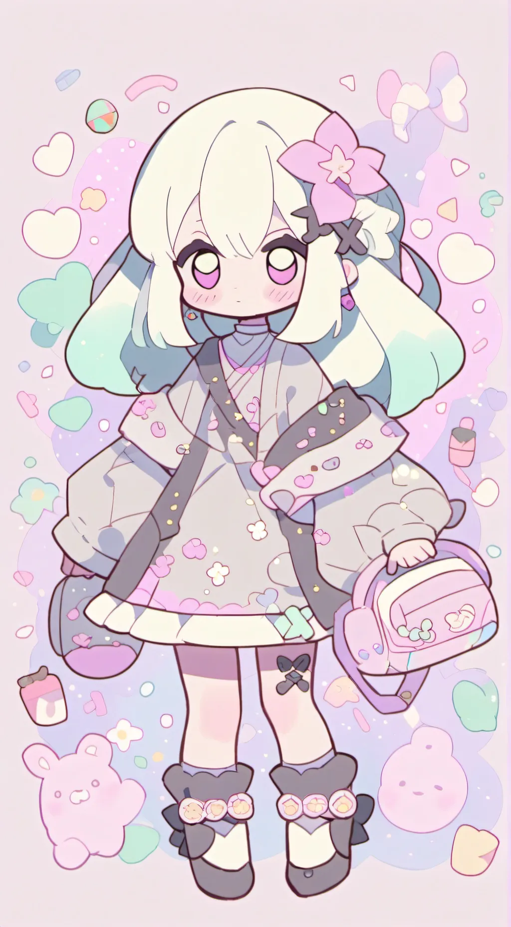 ai character: pinki x grey background