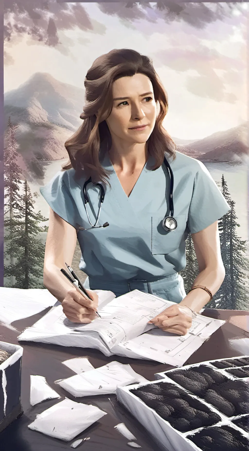 ai character: Amelia Shepperd background