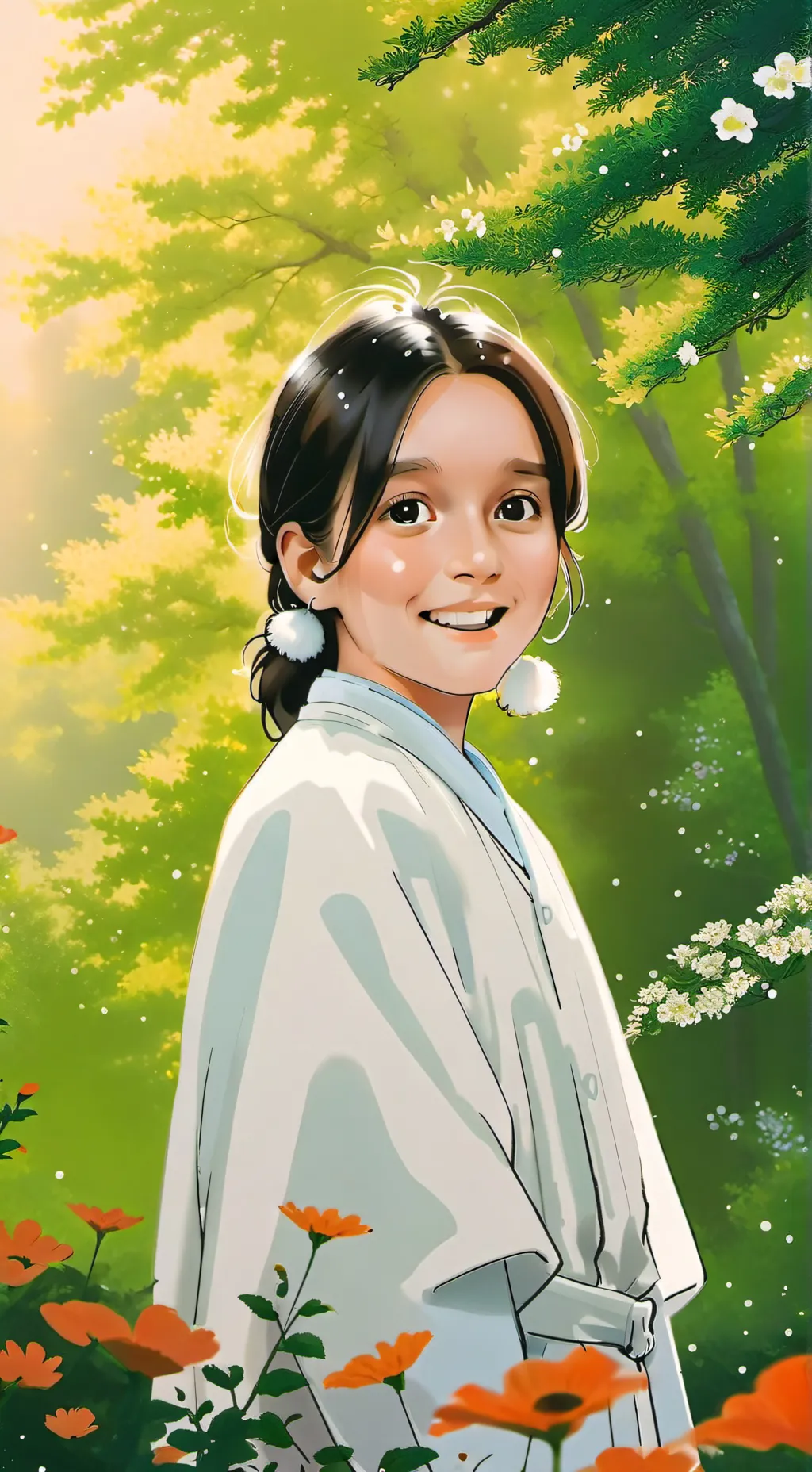 ai character: Pink Lily background