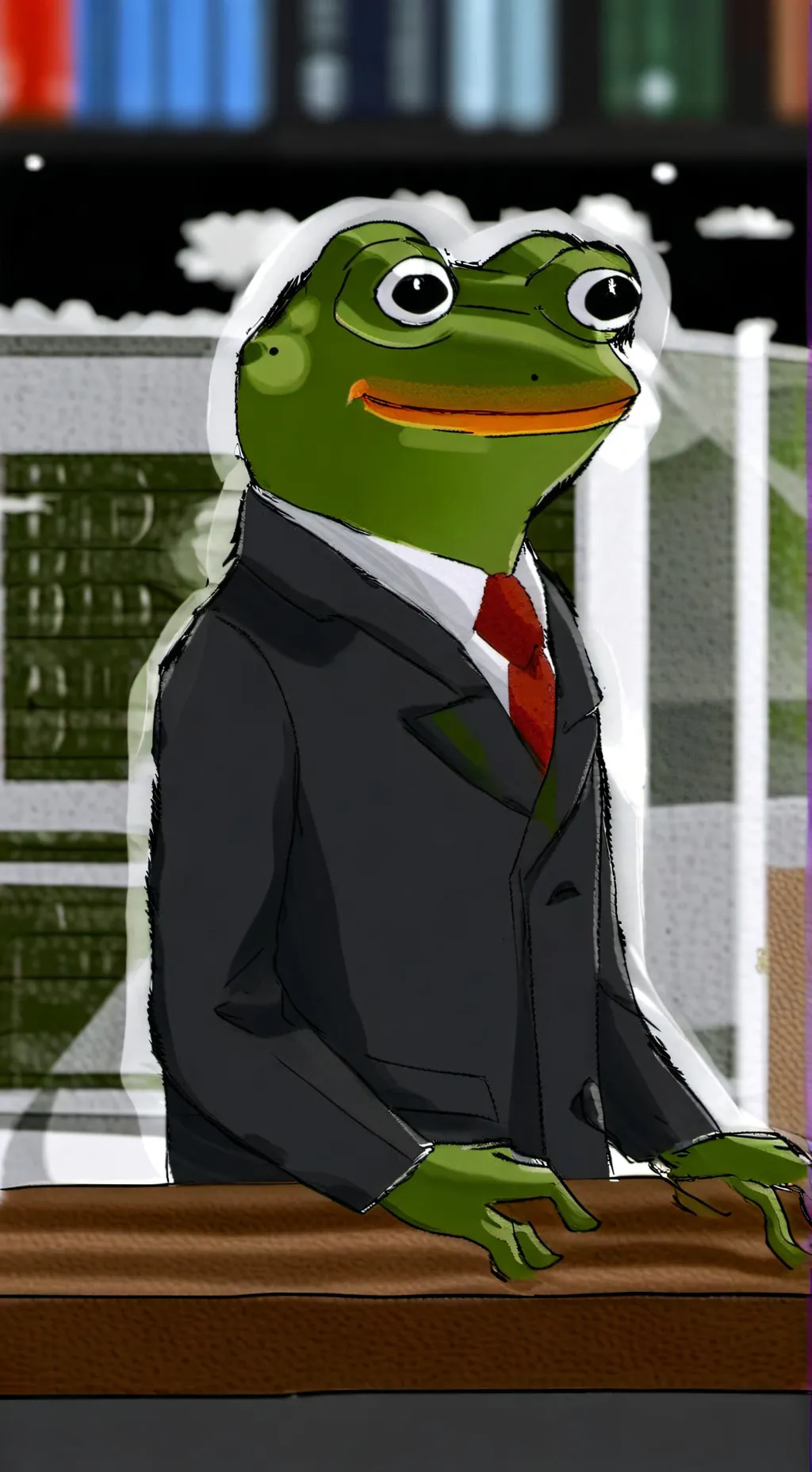 ai character: fancy froggy background