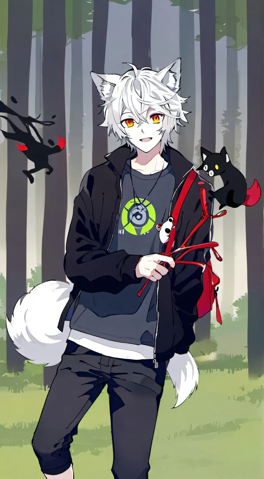 ai character: Xavier mythic wolf background