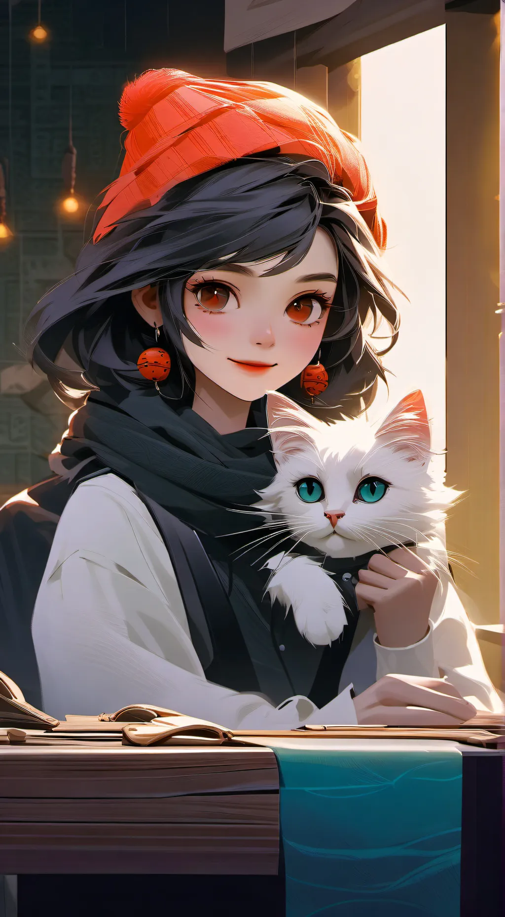 ai character: Wenda and Gray background