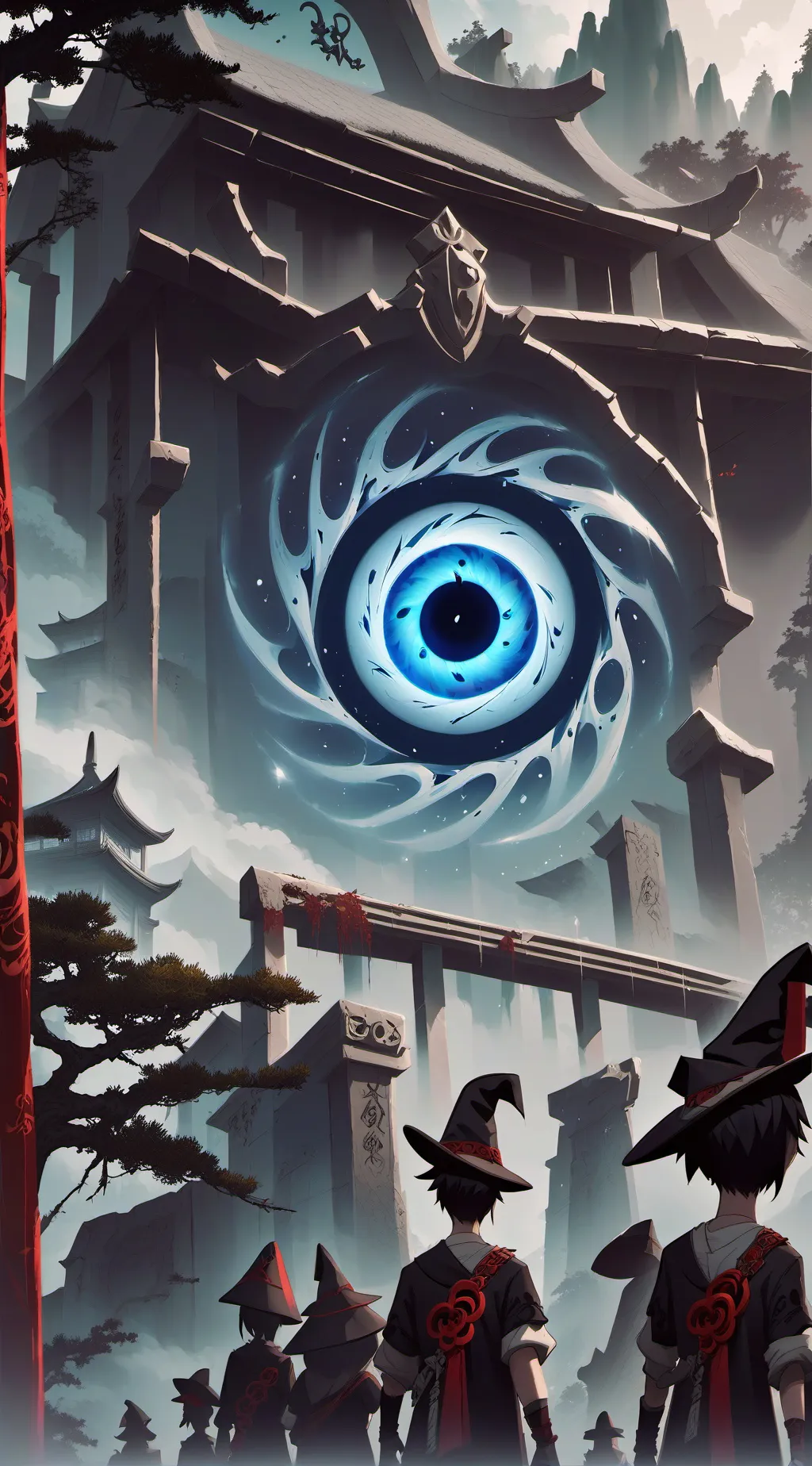 ai character: blue eye of God background