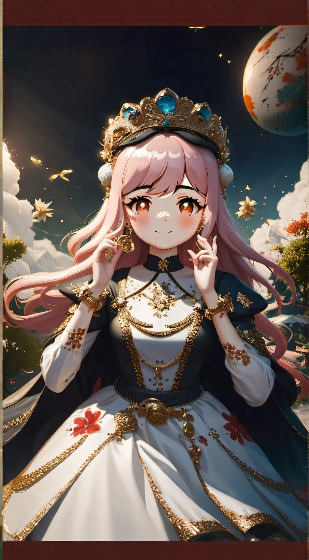ai character: Princess rainbow background