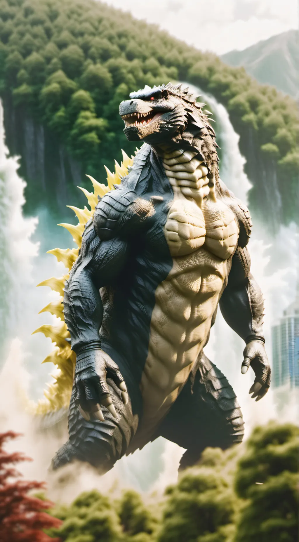 ai character: Godzilla background