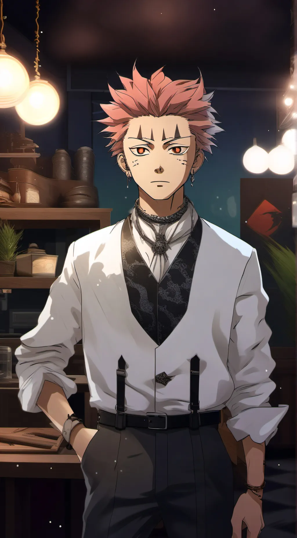 ai character: sukuna,yuji background