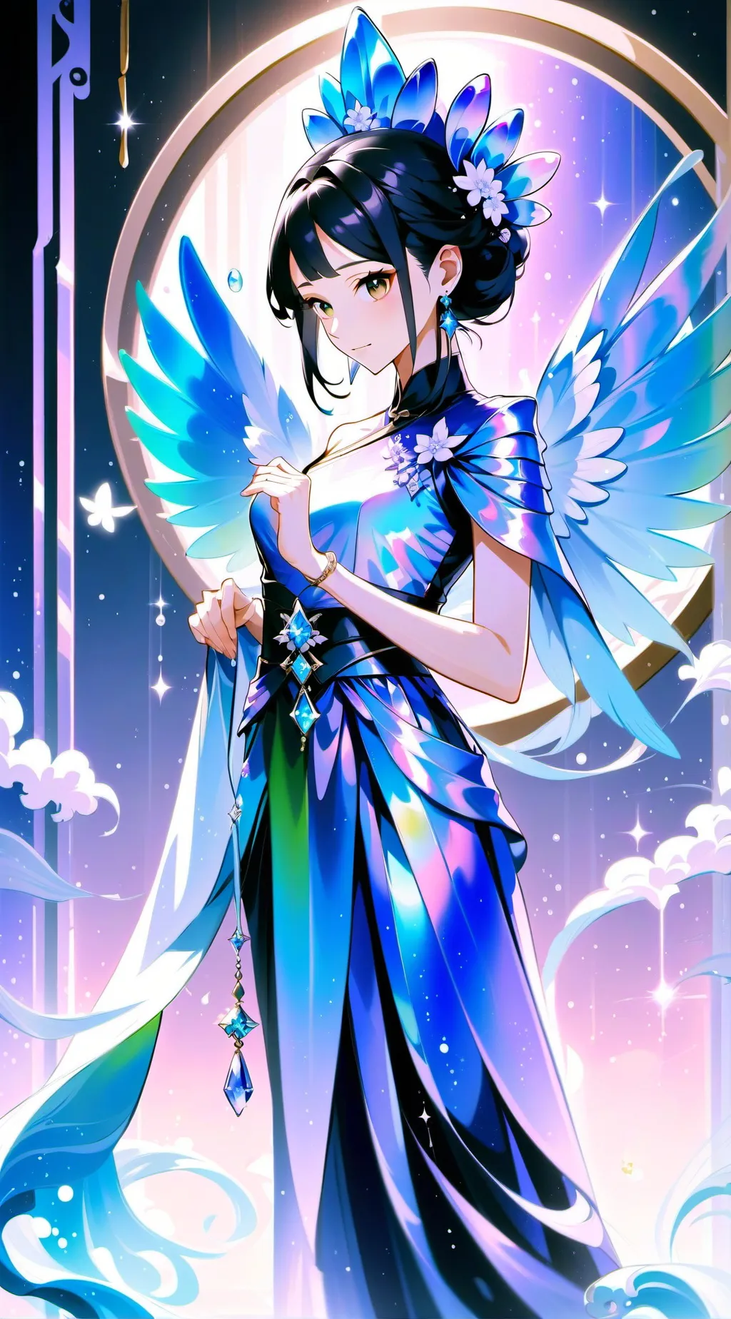 ai character: happy mother background