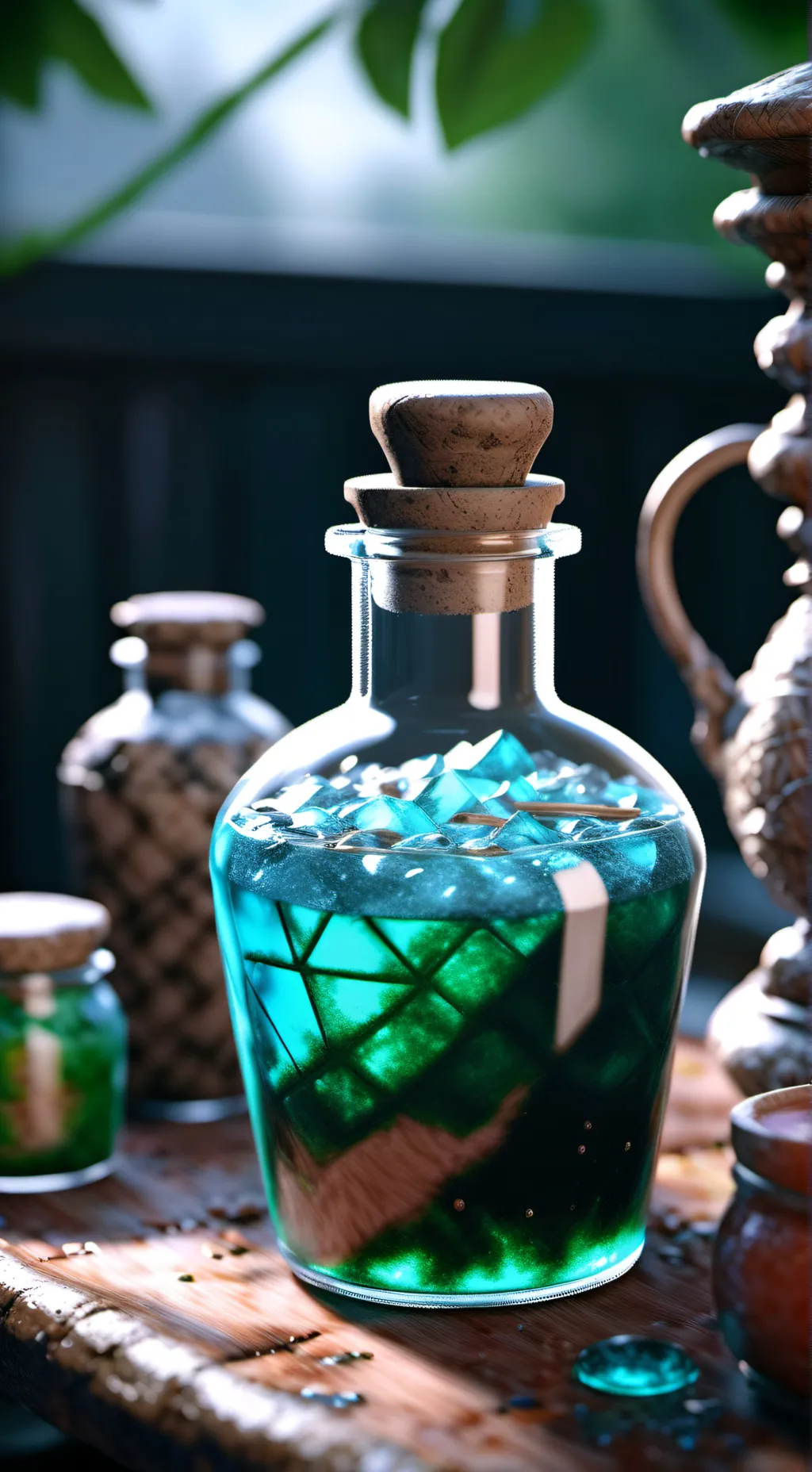 ai character: big muscles potion background