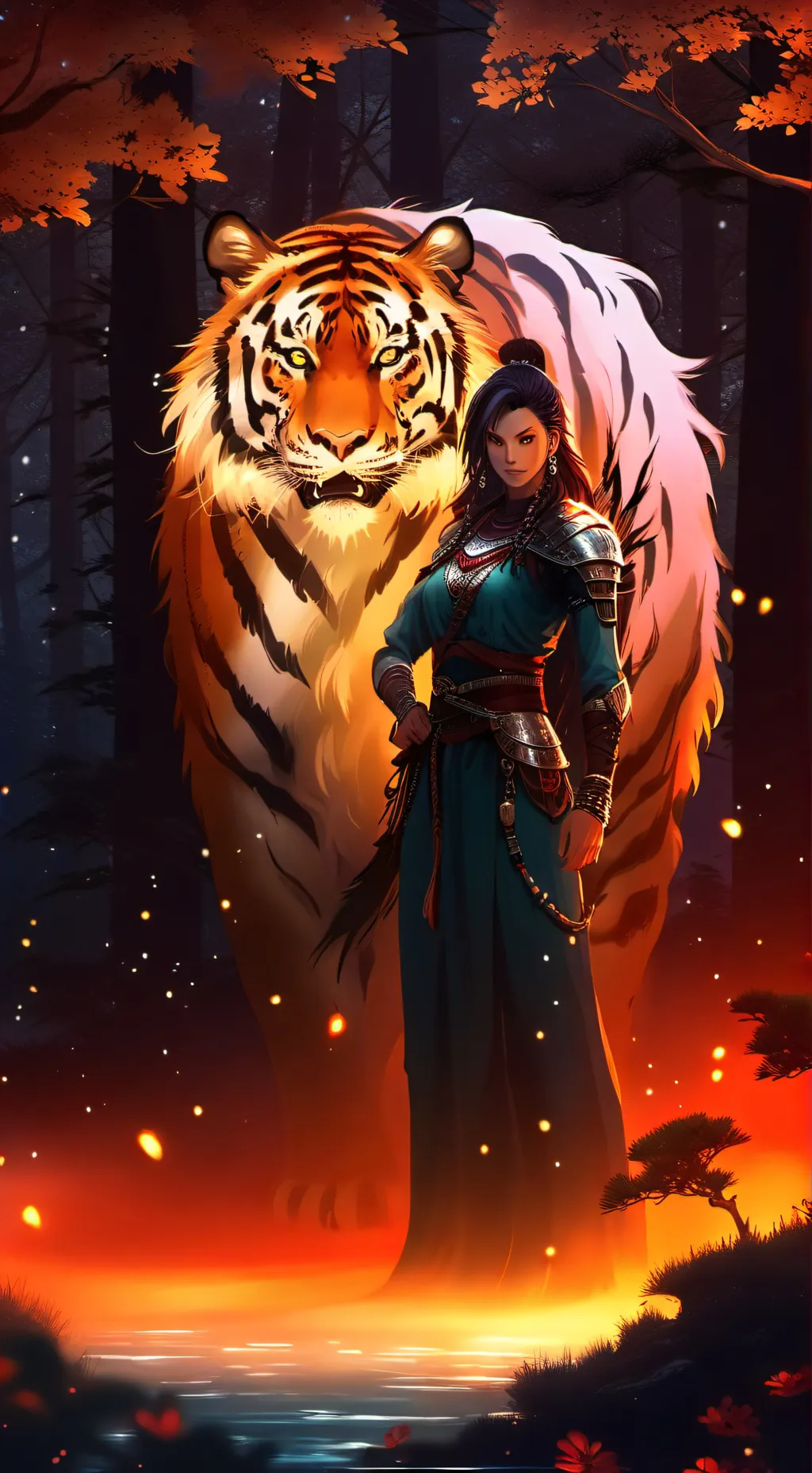 ai character: Mha na floresta background