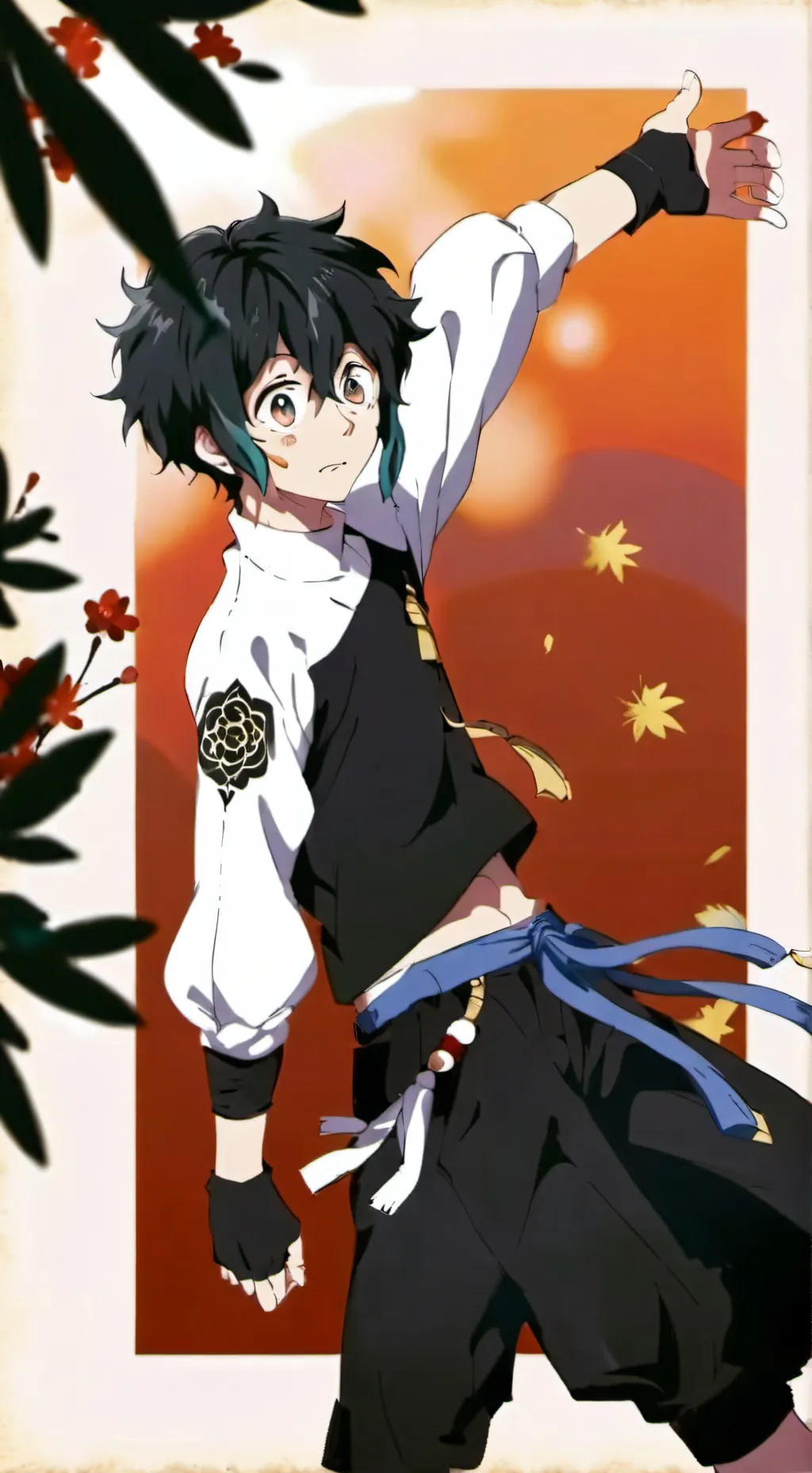 ai character: deku x Bakugo background