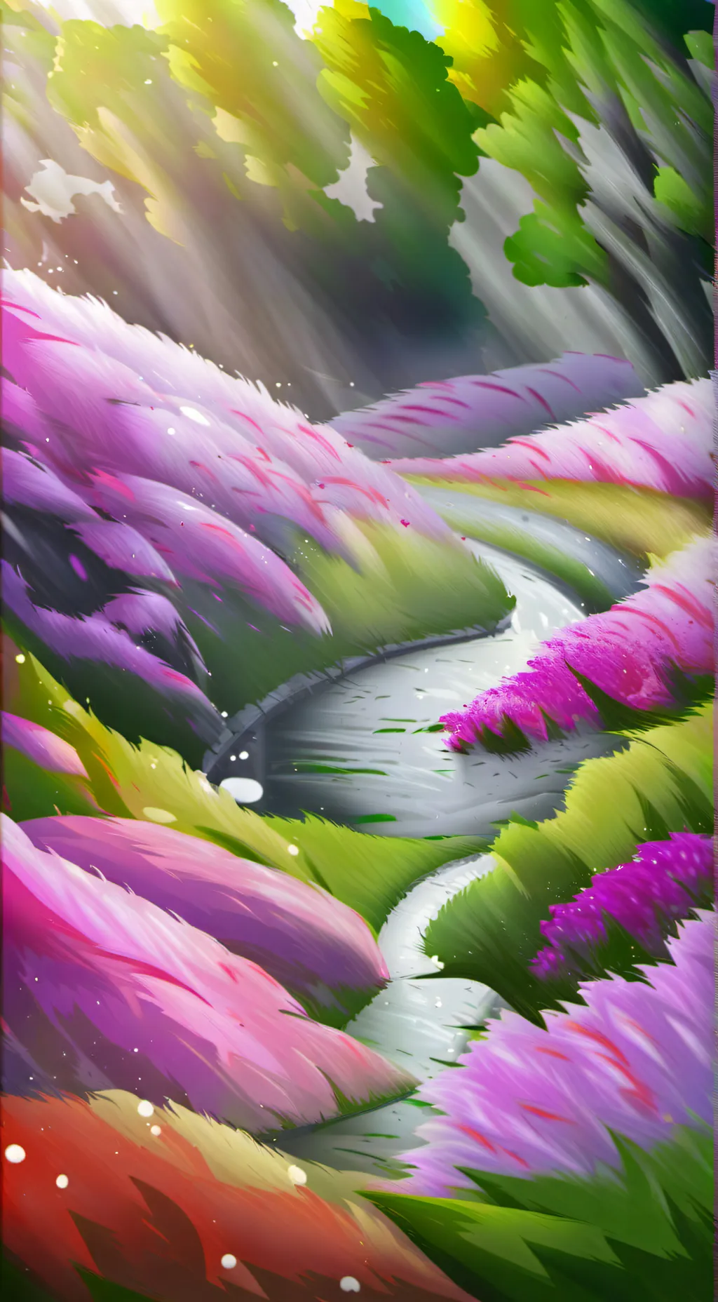 ai character: Spring meadows  background