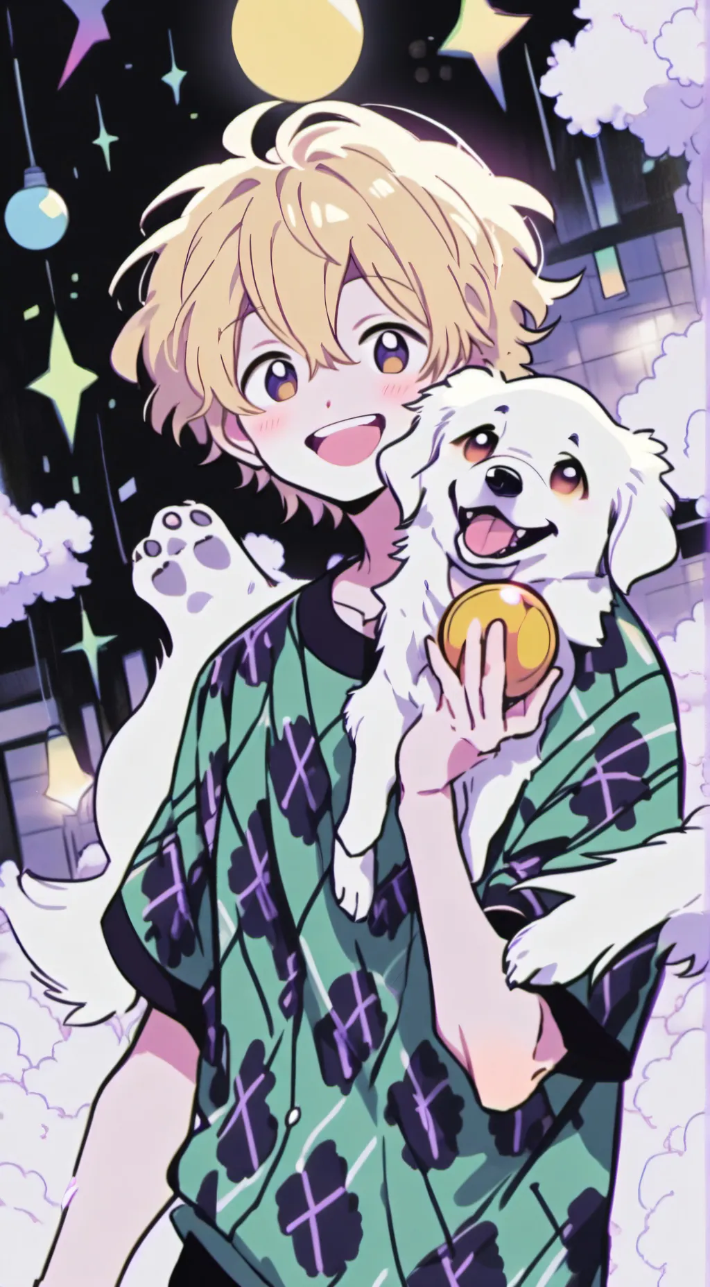 ai character: Furry Golden Fido background