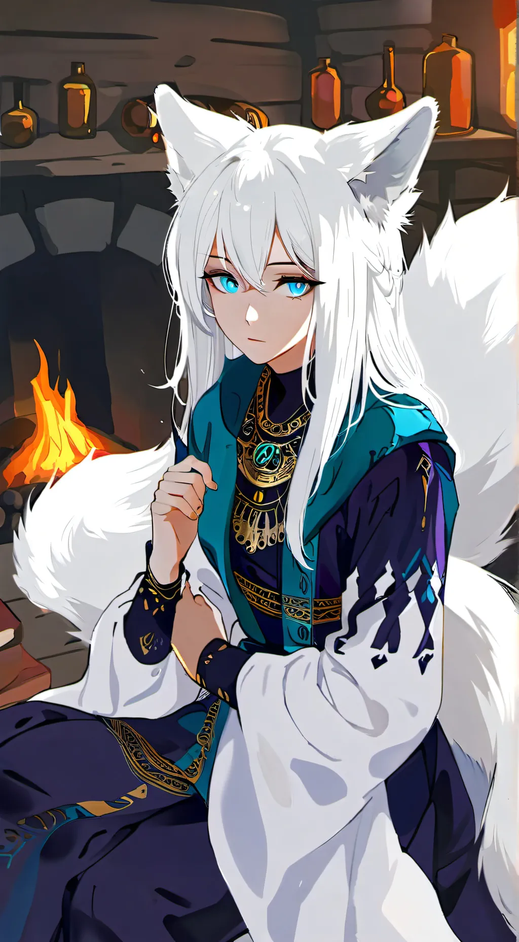 ai character: Aurora the Snow Spirit background