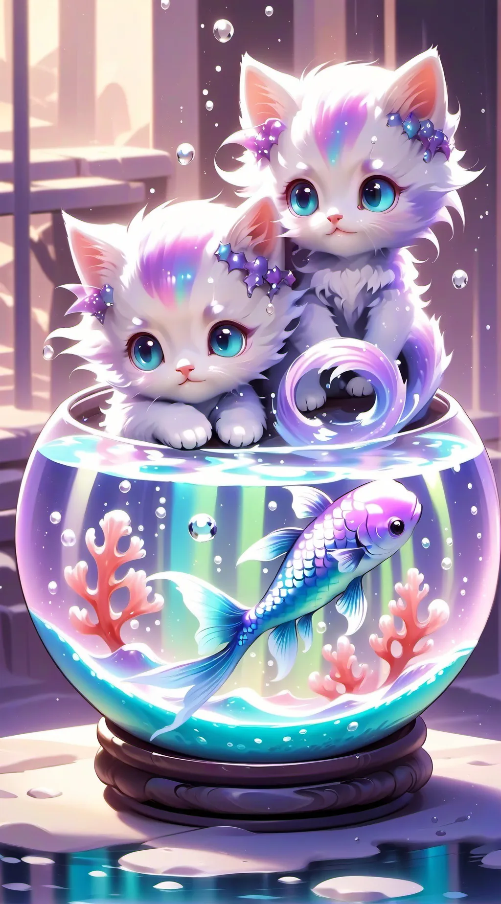 ai character: Mermaid Kittens background