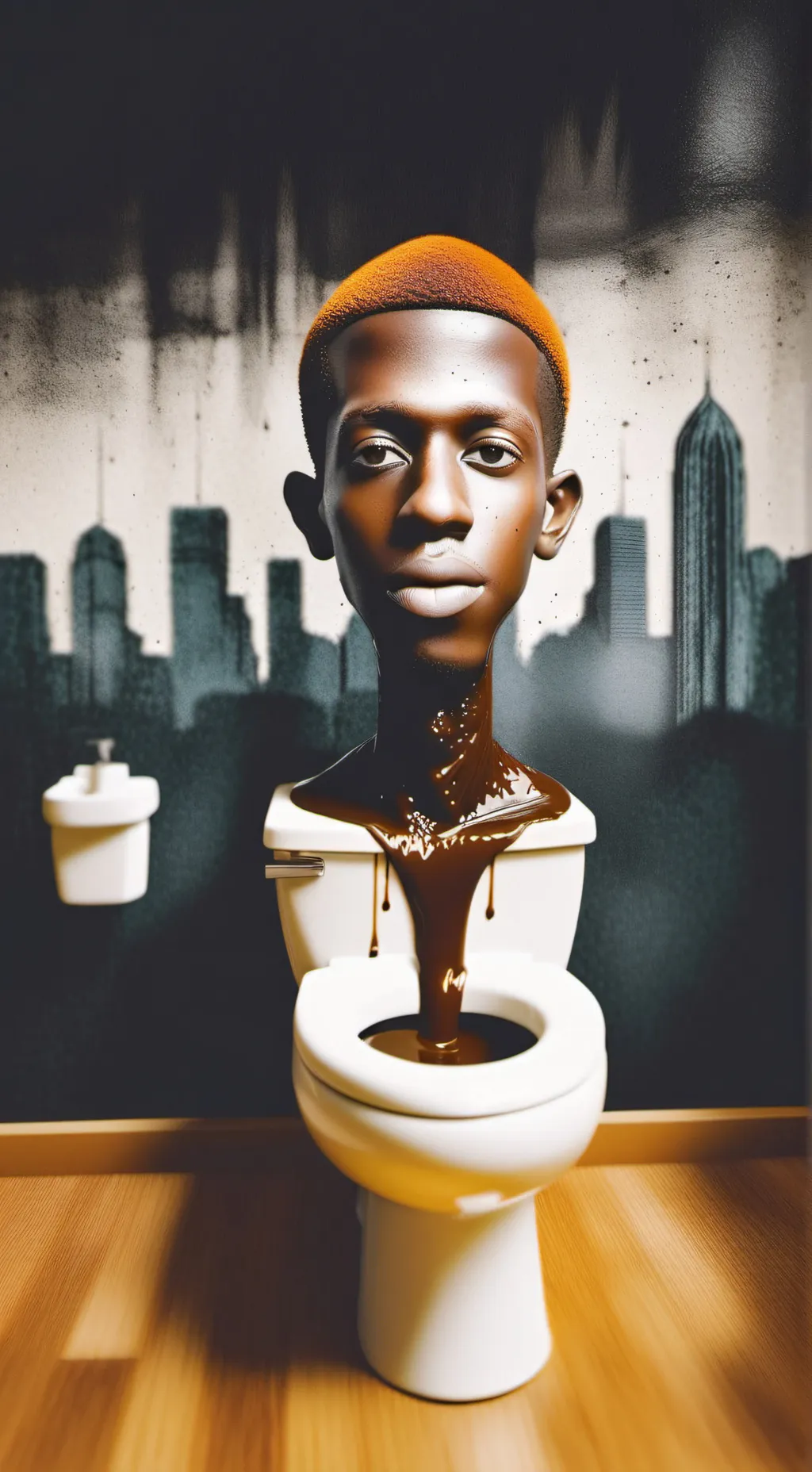 ai character: skibidi toilet. background