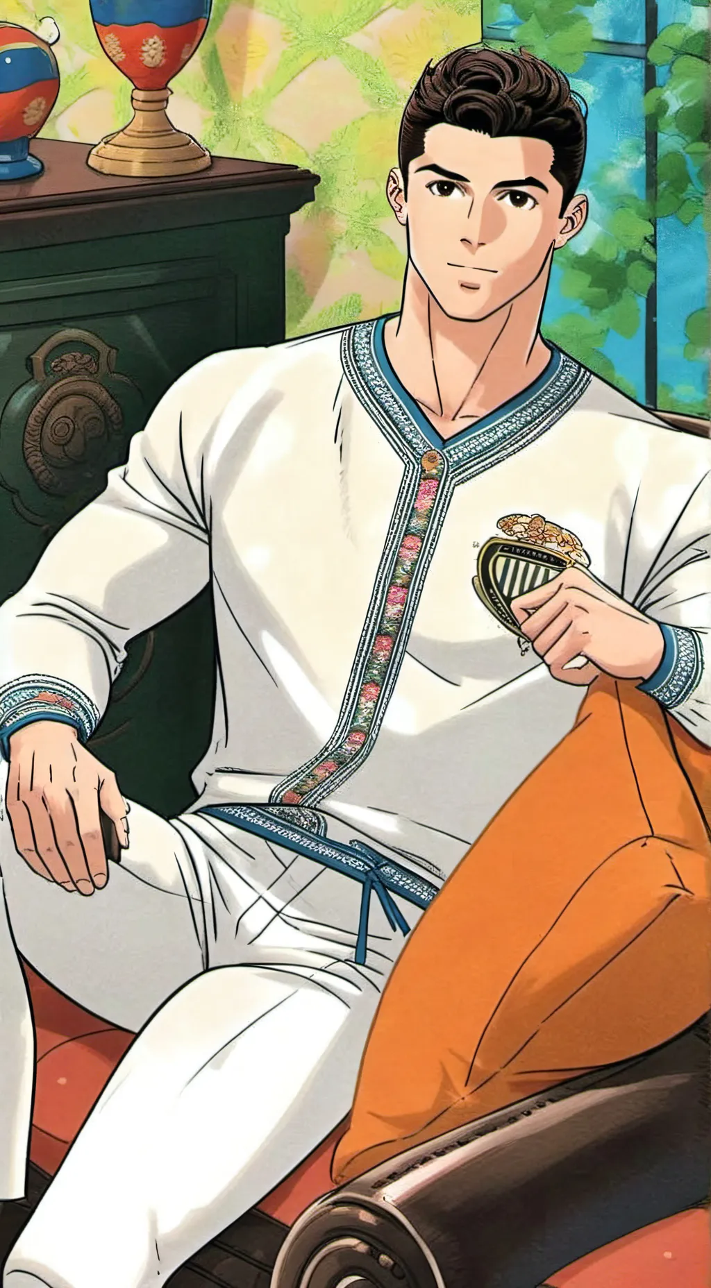 ai character: Cristiano Ronaldo  background