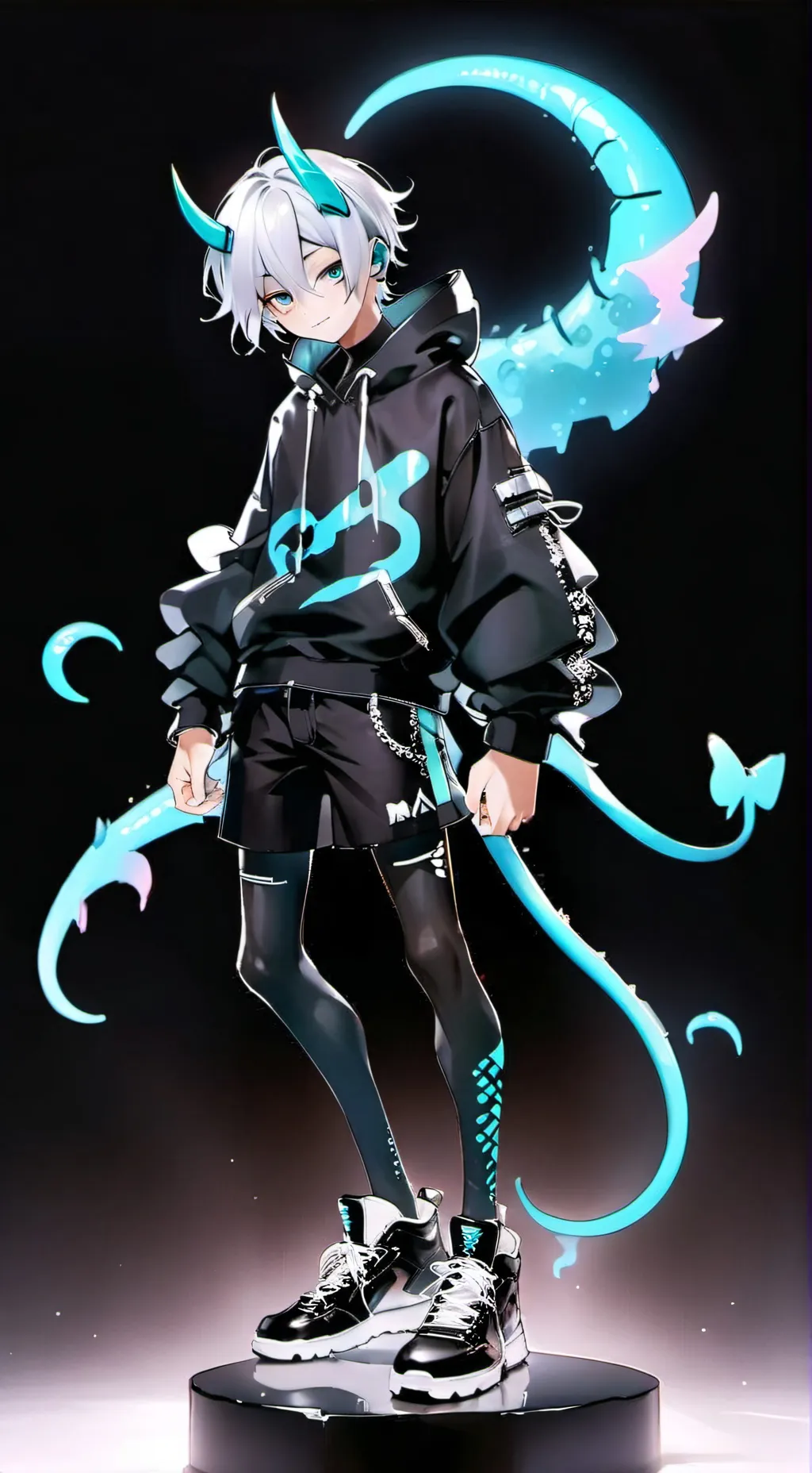 ai character: Glitch (HH oc)  background