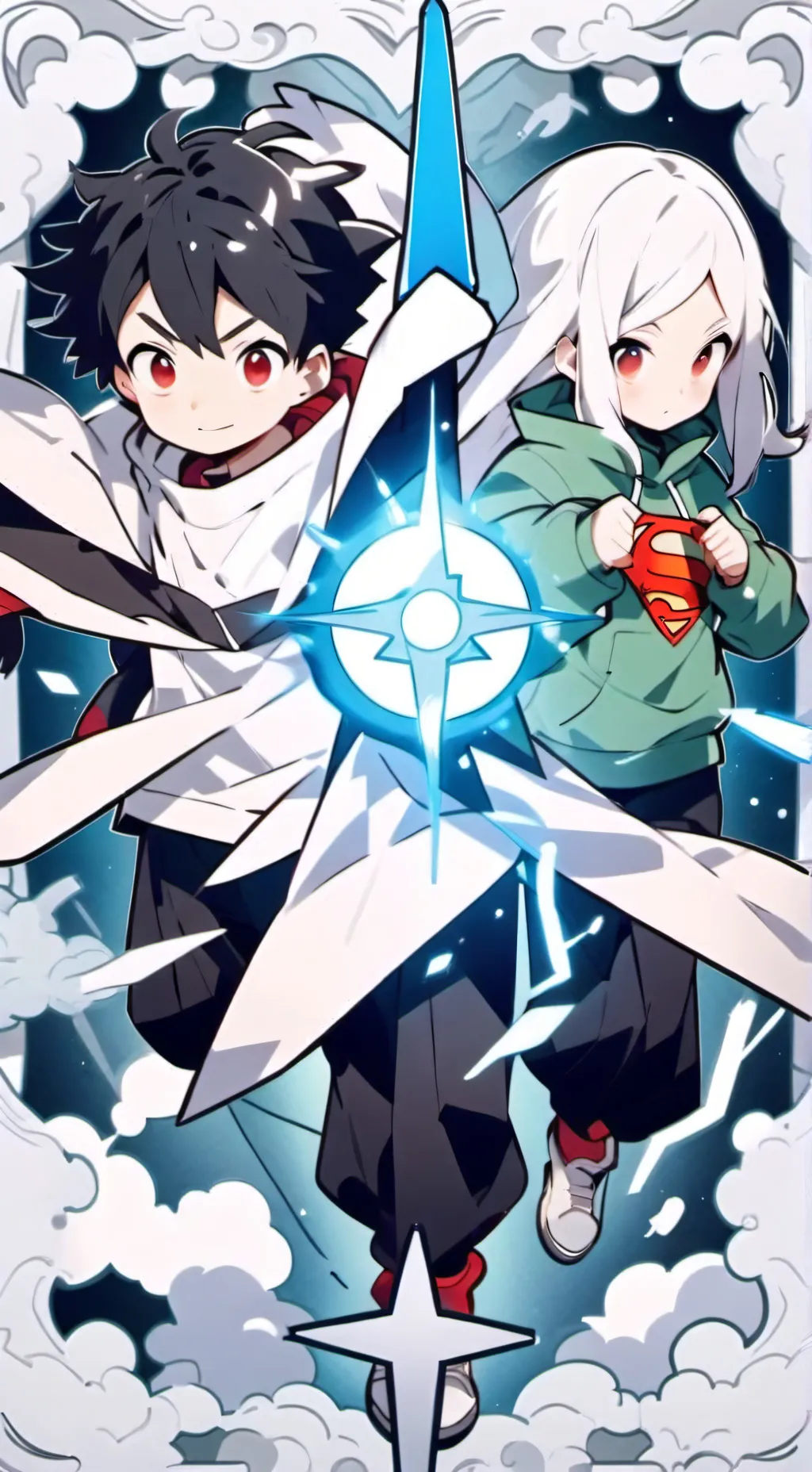 ai character: MHA x dandadan background