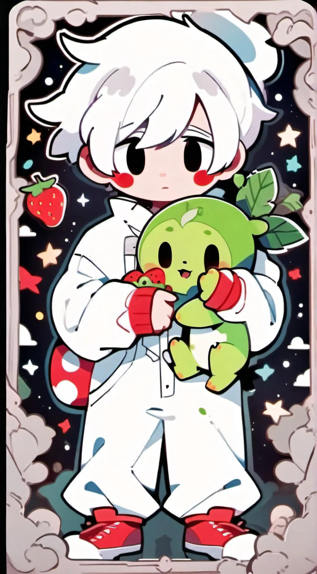 ai character: fruitcake background