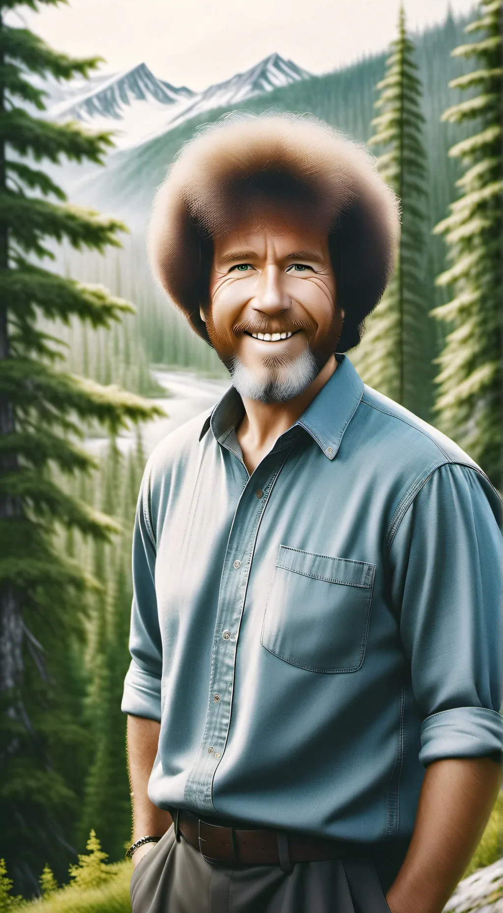 ai character: bob ross background