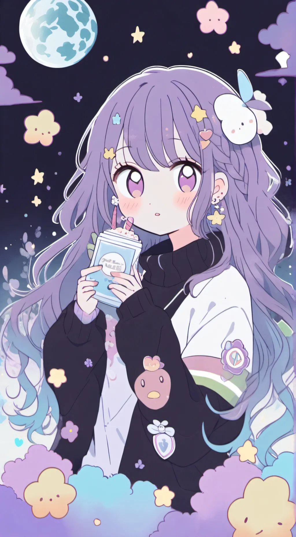 ai character: Durple mujer😧👍 background