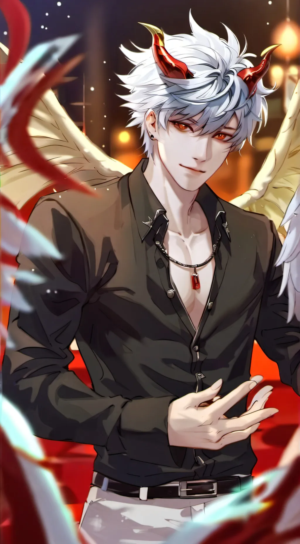 ai character: (Lucas Demon)￼ background