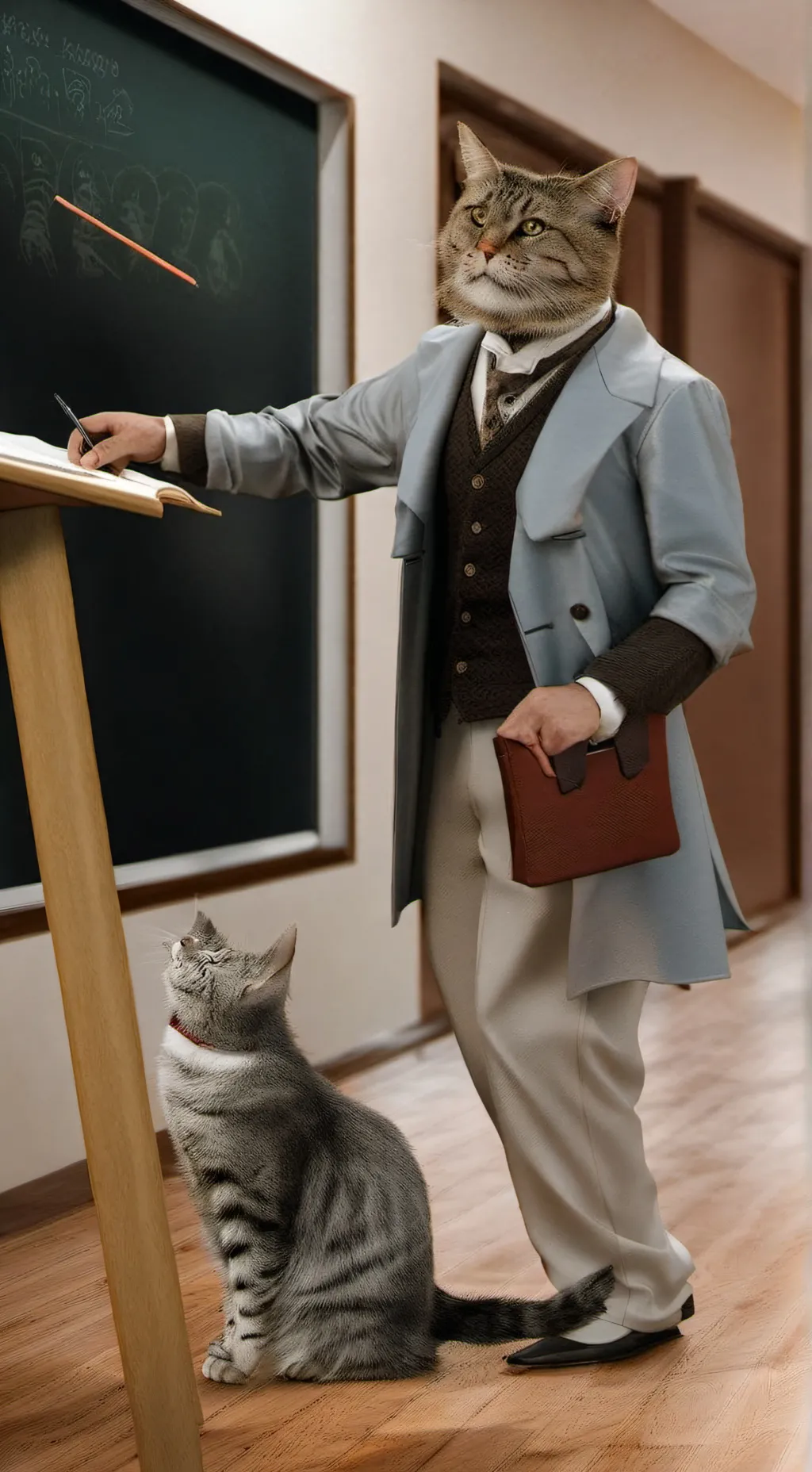 ai character: ProfesorPurrington background