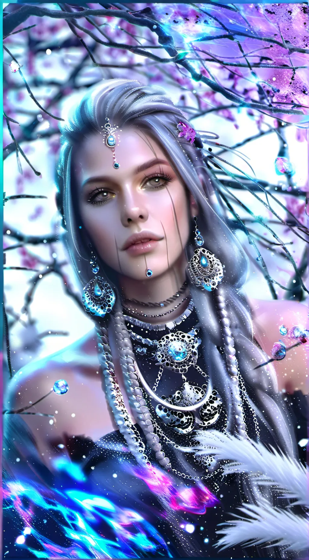 ai character: ice queen background