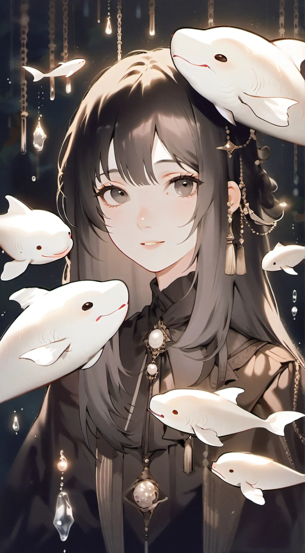 ai character: Beluga spiryt  background