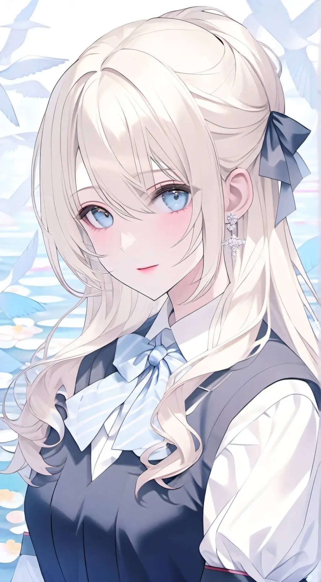 ai character: Rayuna Asato💙🖤 background