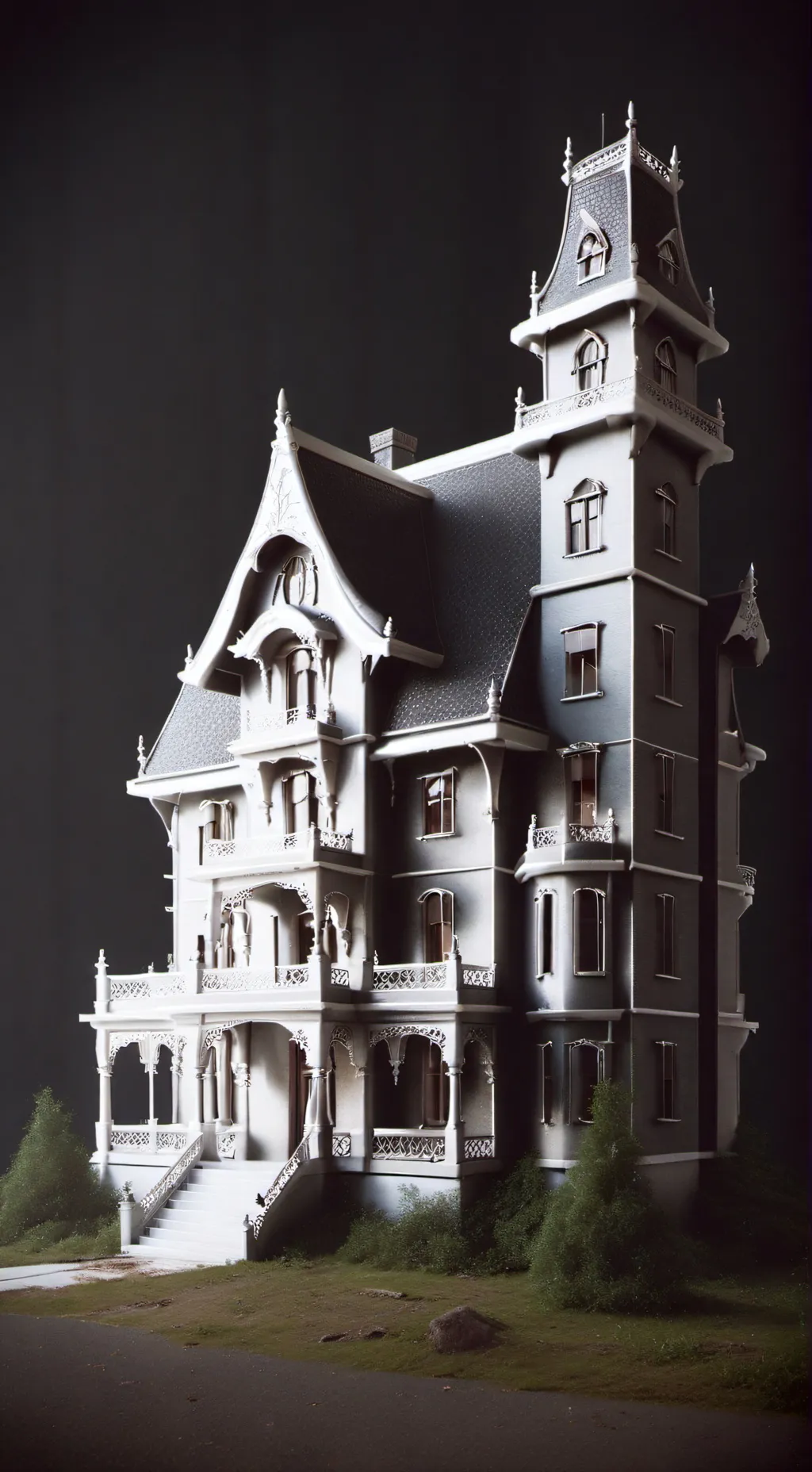 ai character: ghost house background