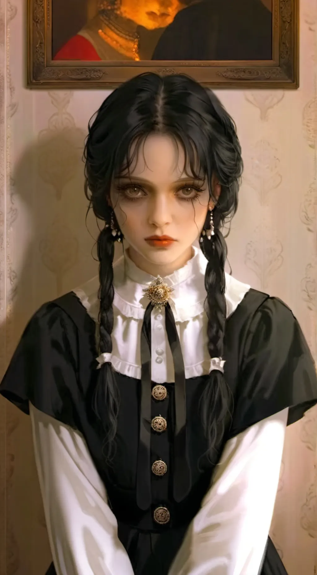 ai character: Wednesday Addams background